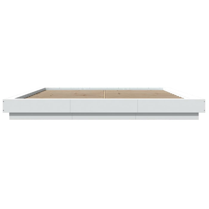 Giroletto con Luci LED Bianco 180x200 cm in Legno Multistrato 3281077