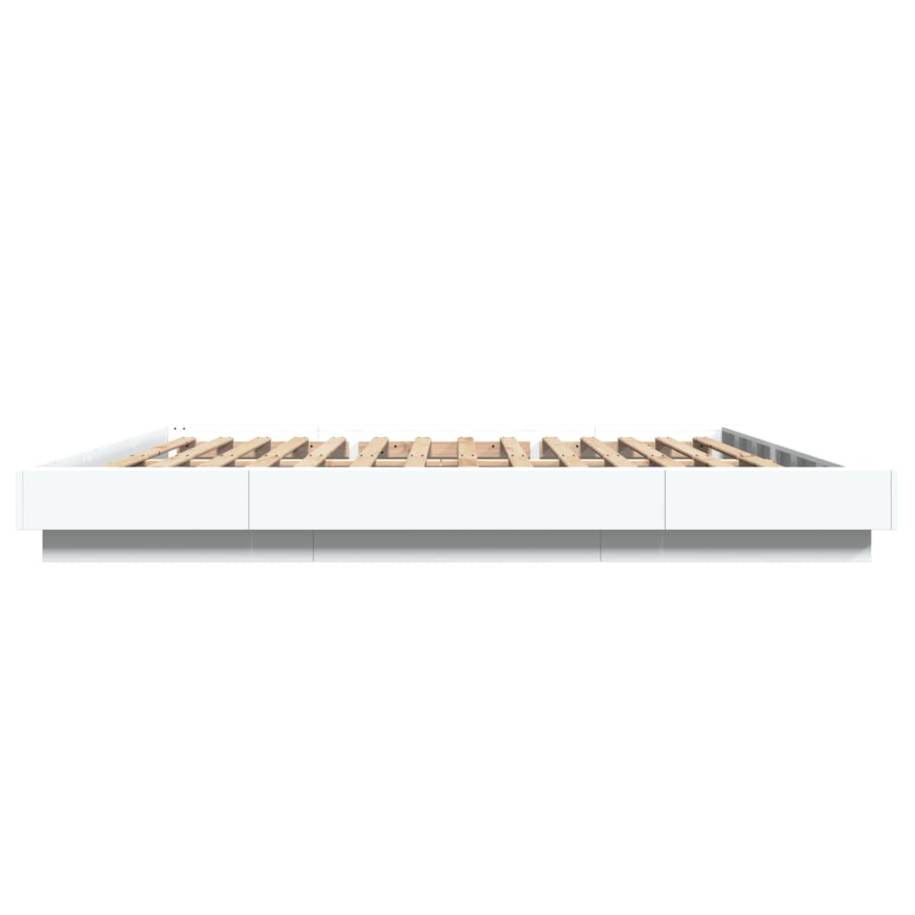 Giroletto con Luci LED Bianco 180x200 cm in Legno Multistrato 3281077