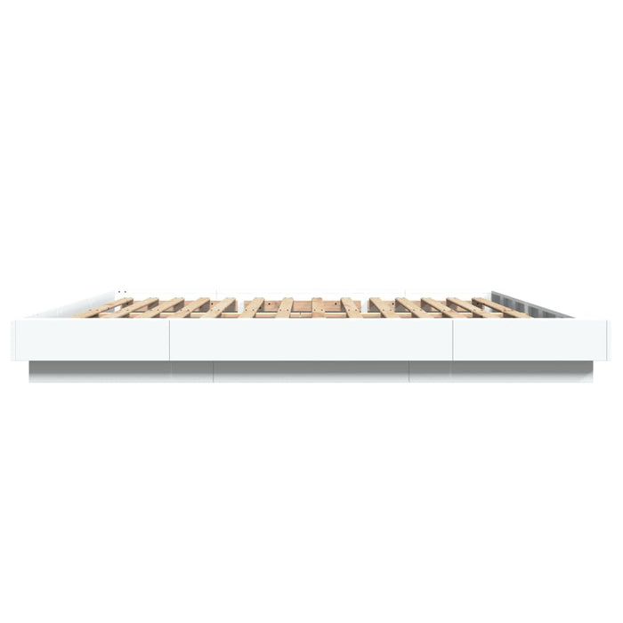 Giroletto con Luci LED Bianco 180x200 cm in Legno Multistrato 3281077