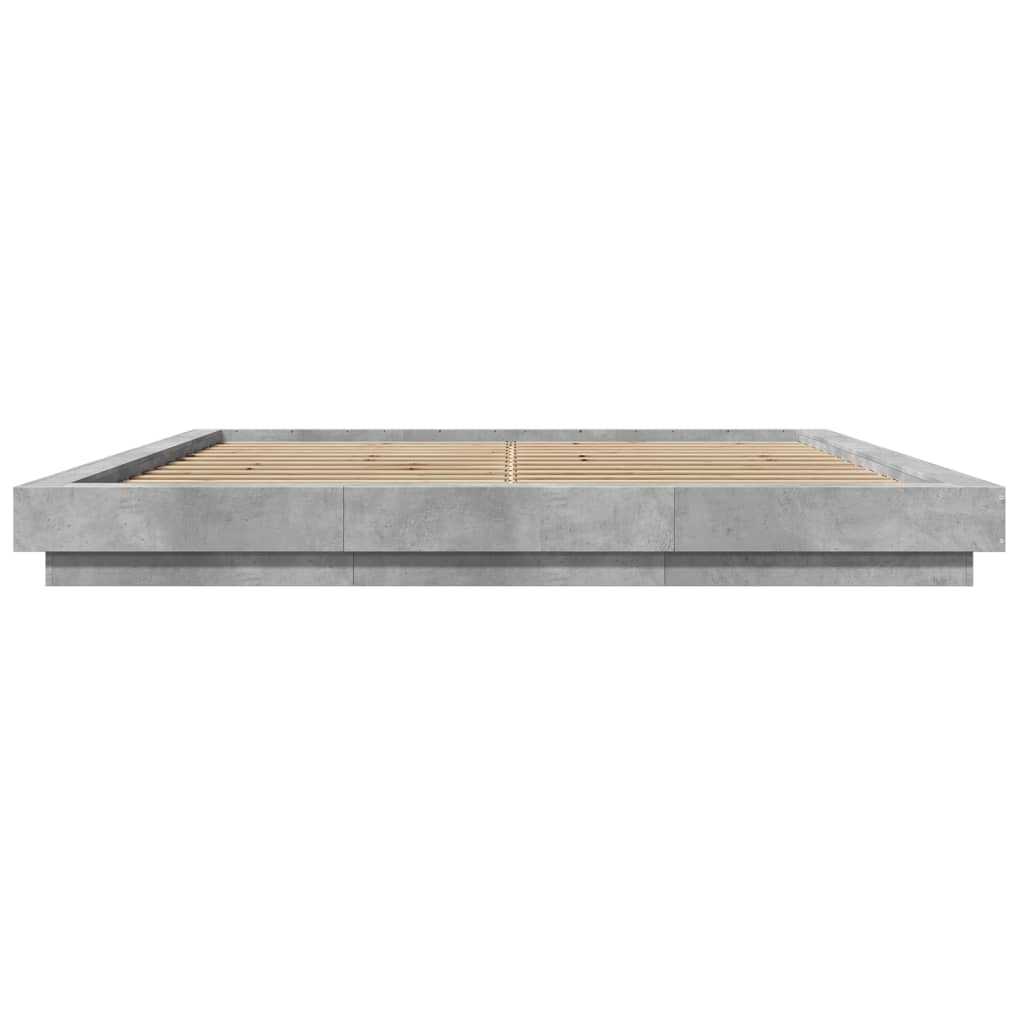 Giroletto Luci LED Grigio Cemento 180x200 cm Legno Multistrato 3281080