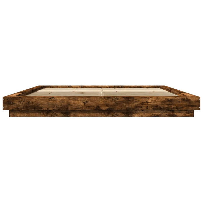 Giroletto con Luci LED Rovere Fumo 180x200 cm Legno Multistrato 3281081