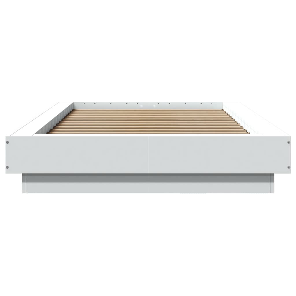 Giroletto con Luci LED Bianco 100x200 cm in Legno Massello 3281112