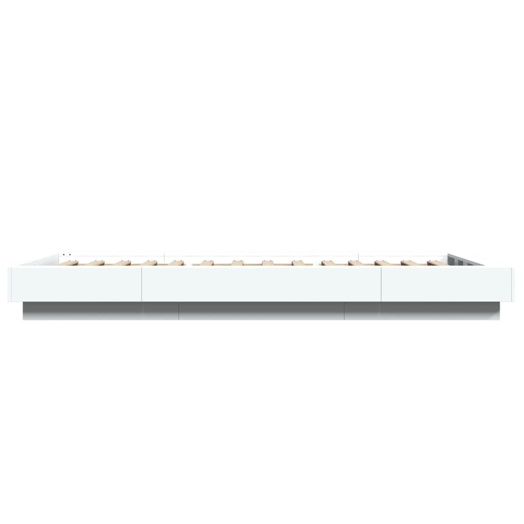 Giroletto con Luci LED Bianco 100x200 cm in Legno Massello 3281112