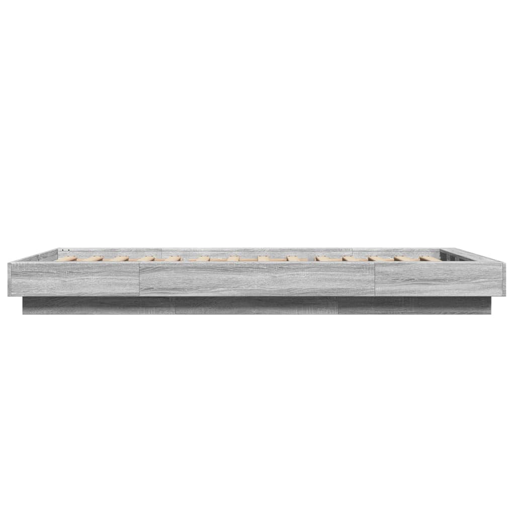 Giroletto con Luci LED Grigio Sonoma 90x200cm Legno Multistrato 3281124