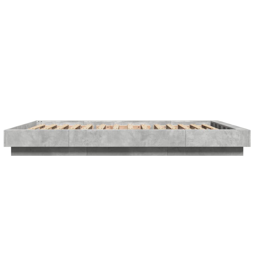 Giroletto Luci LED Grigio Cemento 140x190 cm Legno Multistrato 3281129