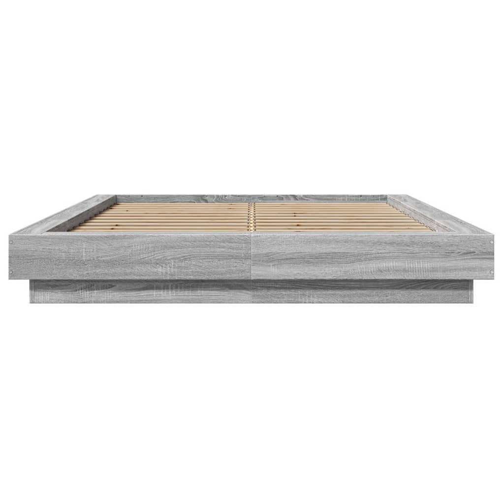 Giroletto Luci LED Grigio Sonoma 140x190 cm Legno Multistrato 3281131