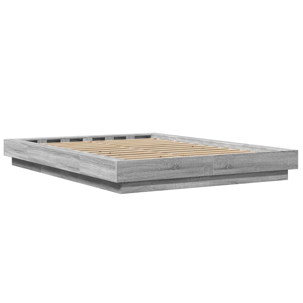 Giroletto Luci LED Grigio Sonoma 140x190 cm Legno Multistrato 3281131