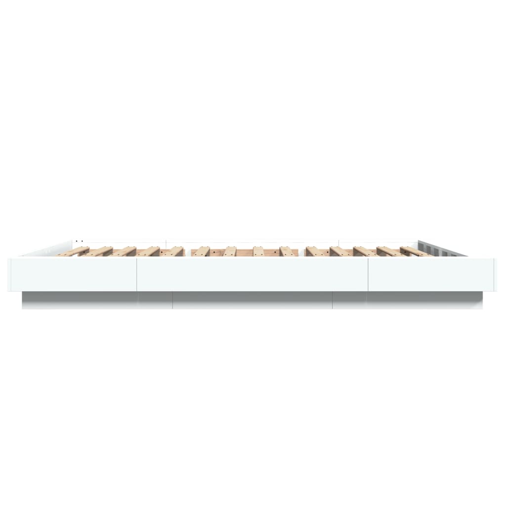 Giroletto con Luci LED Bianco 135x190 cm in Legno Multistrato 3281133