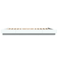 Giroletto con Luci LED Bianco 135x190 cm in Legno Multistrato 3281133