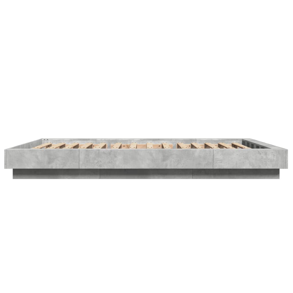 Giroletto Luci LED Grigio Cemento 135x190 cm Legno Multistrato 3281136