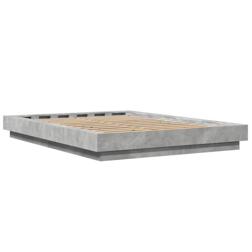 Giroletto Luci LED Grigio Cemento 135x190 cm Legno Multistrato 3281136