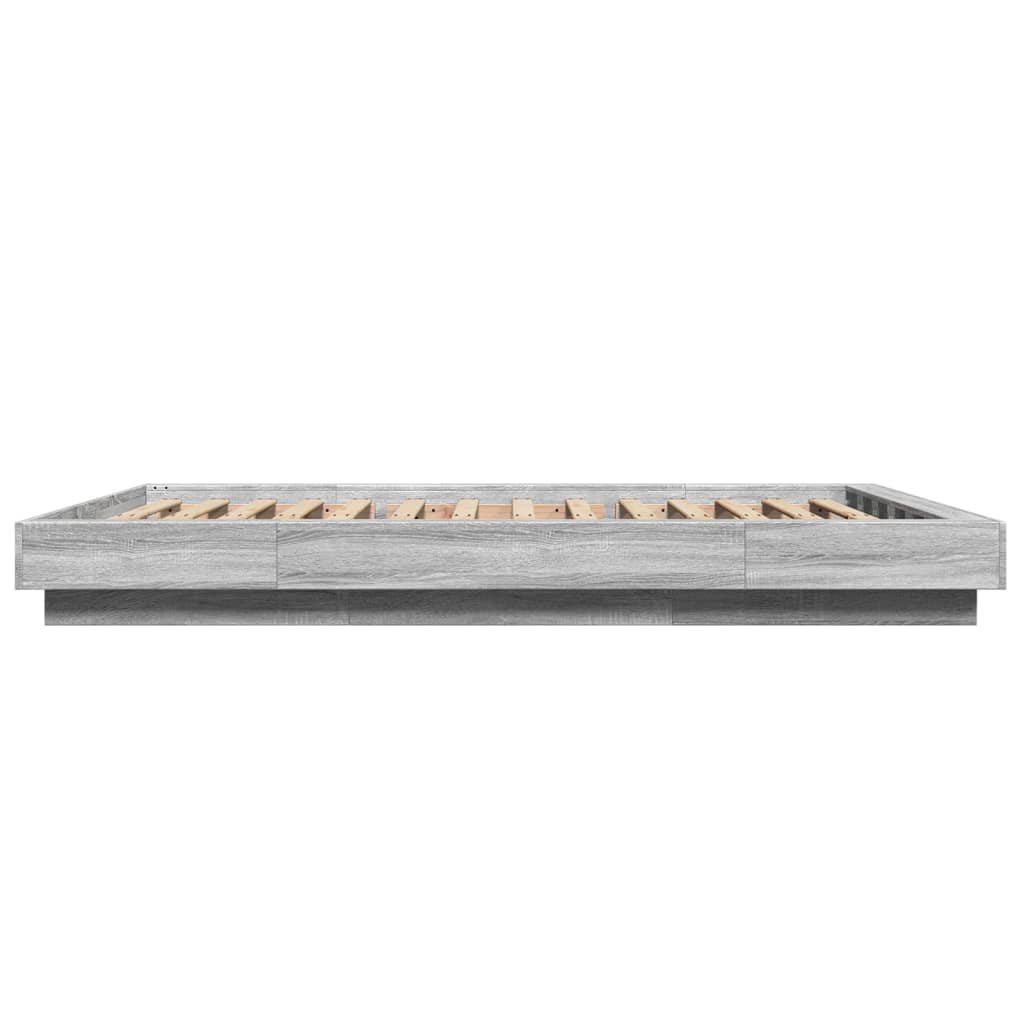 Giroletto Luci LED Grigio Sonoma 135x190 cm Legno Multistrato 3281138