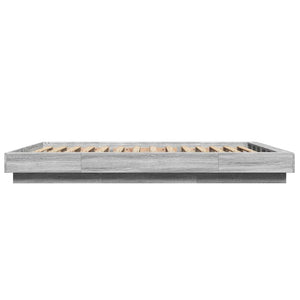 Giroletto Luci LED Grigio Sonoma 135x190 cm Legno Multistrato 3281138