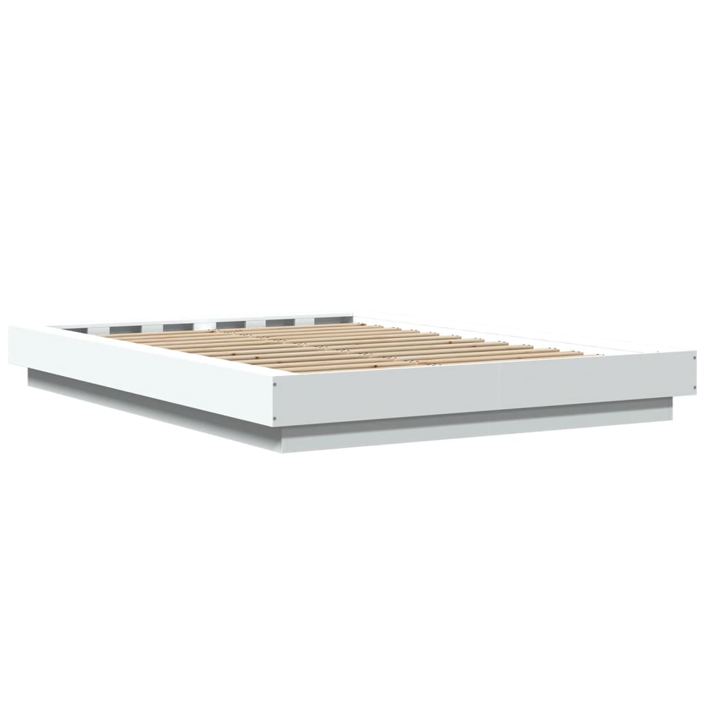 Giroletto con Luci LED Bianco 120x190 cm in Legno Multistrato 3281140