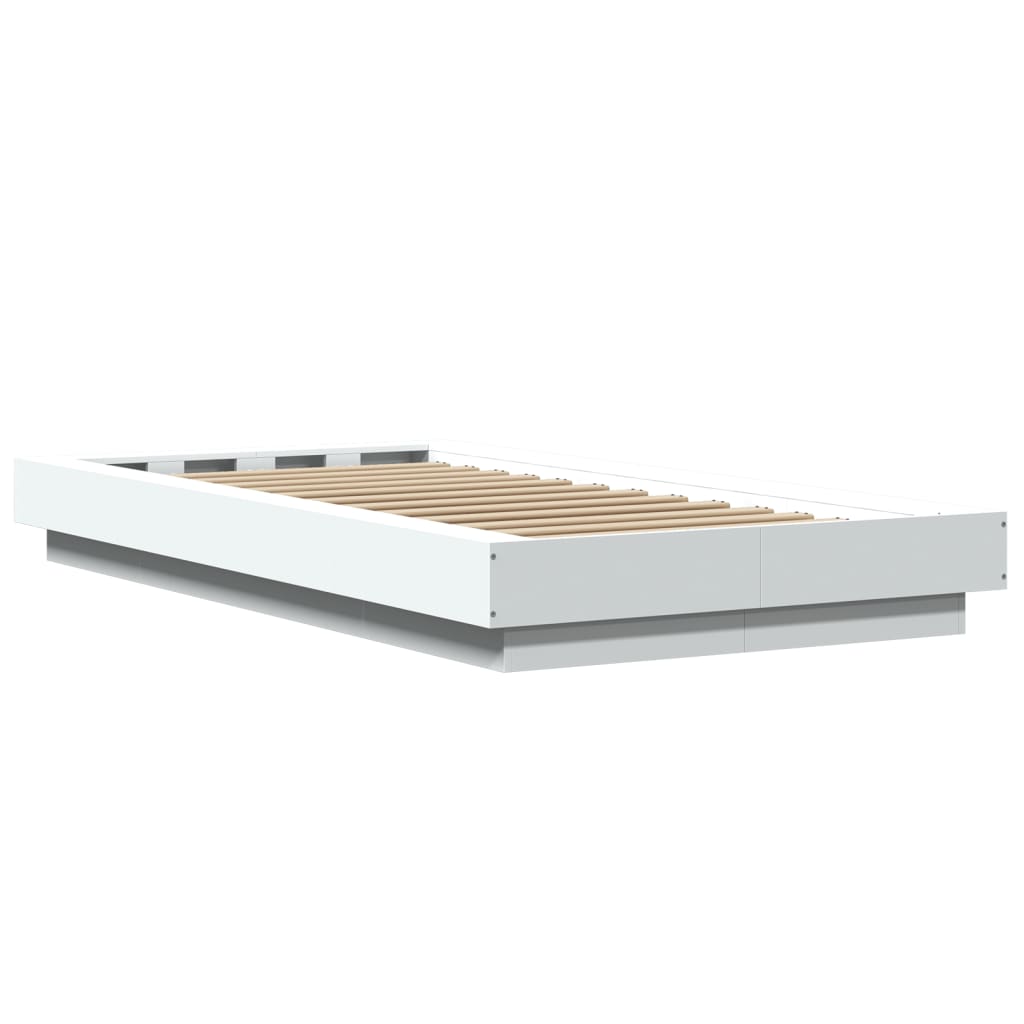 Giroletto con Luci LED Bianco 90x190 cm in Legno Multistrato 3281147