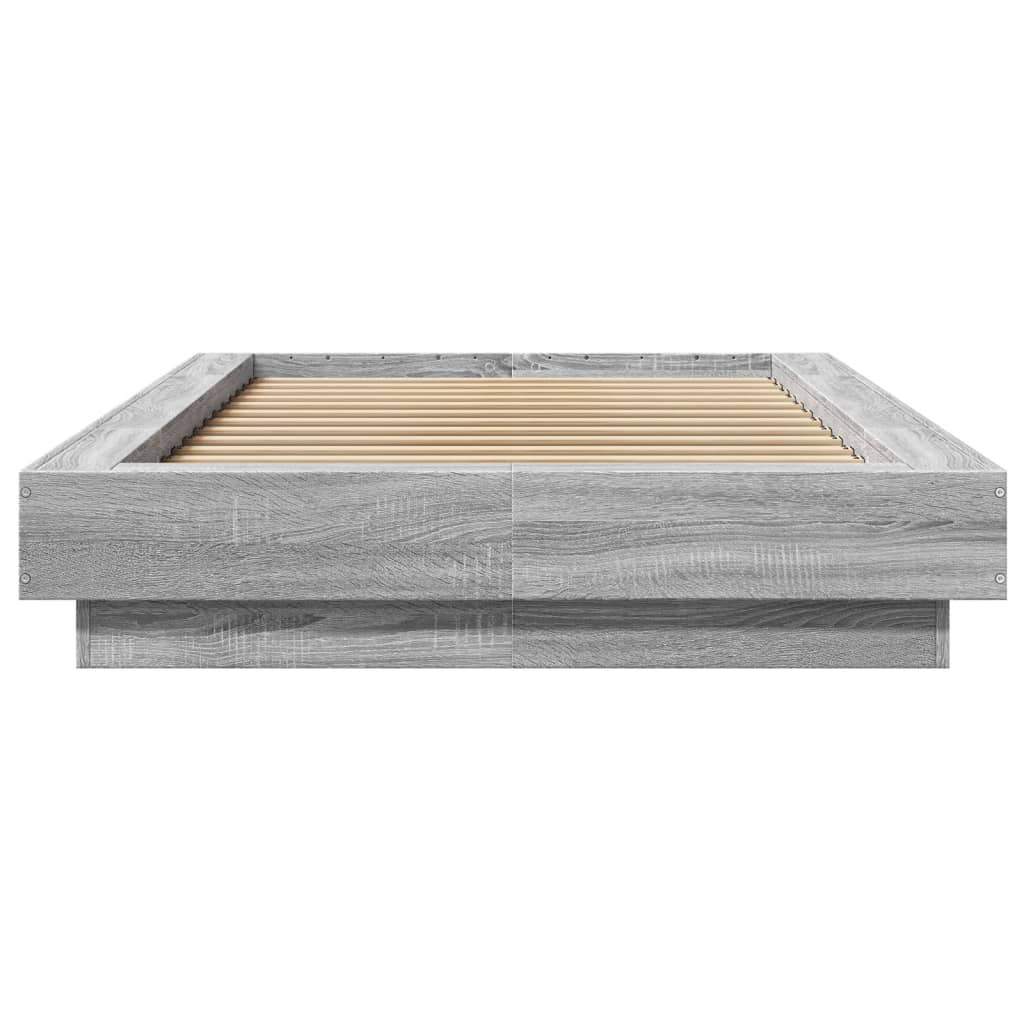 Giroletto Luci LED Grigio Sonoma 90x190 cm in Legno Multistrato 3281152