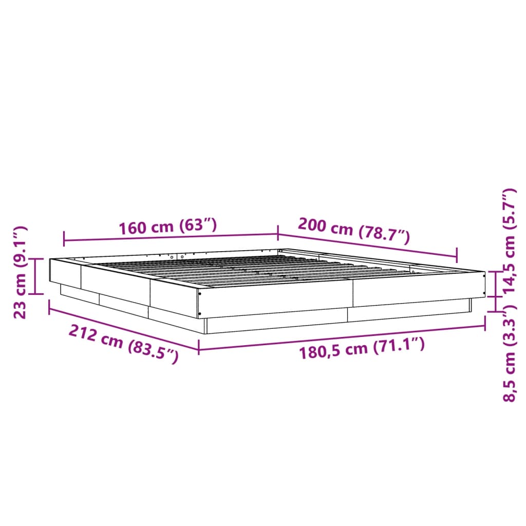 Giroletto Grigio Cemento 160x200 cm in Legno Multistrato 3281178