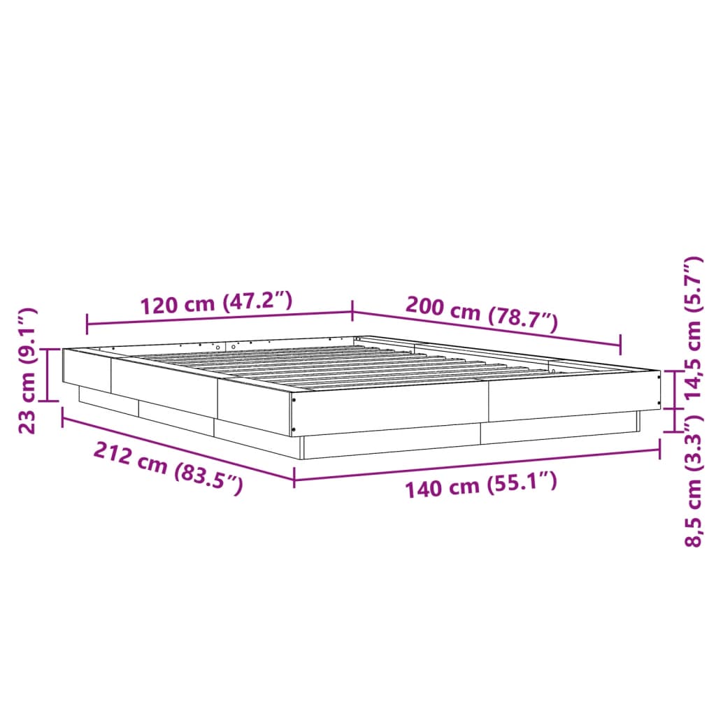 Giroletto Grigio Sonoma 120x200 cm in Legno Multistrato 3281201