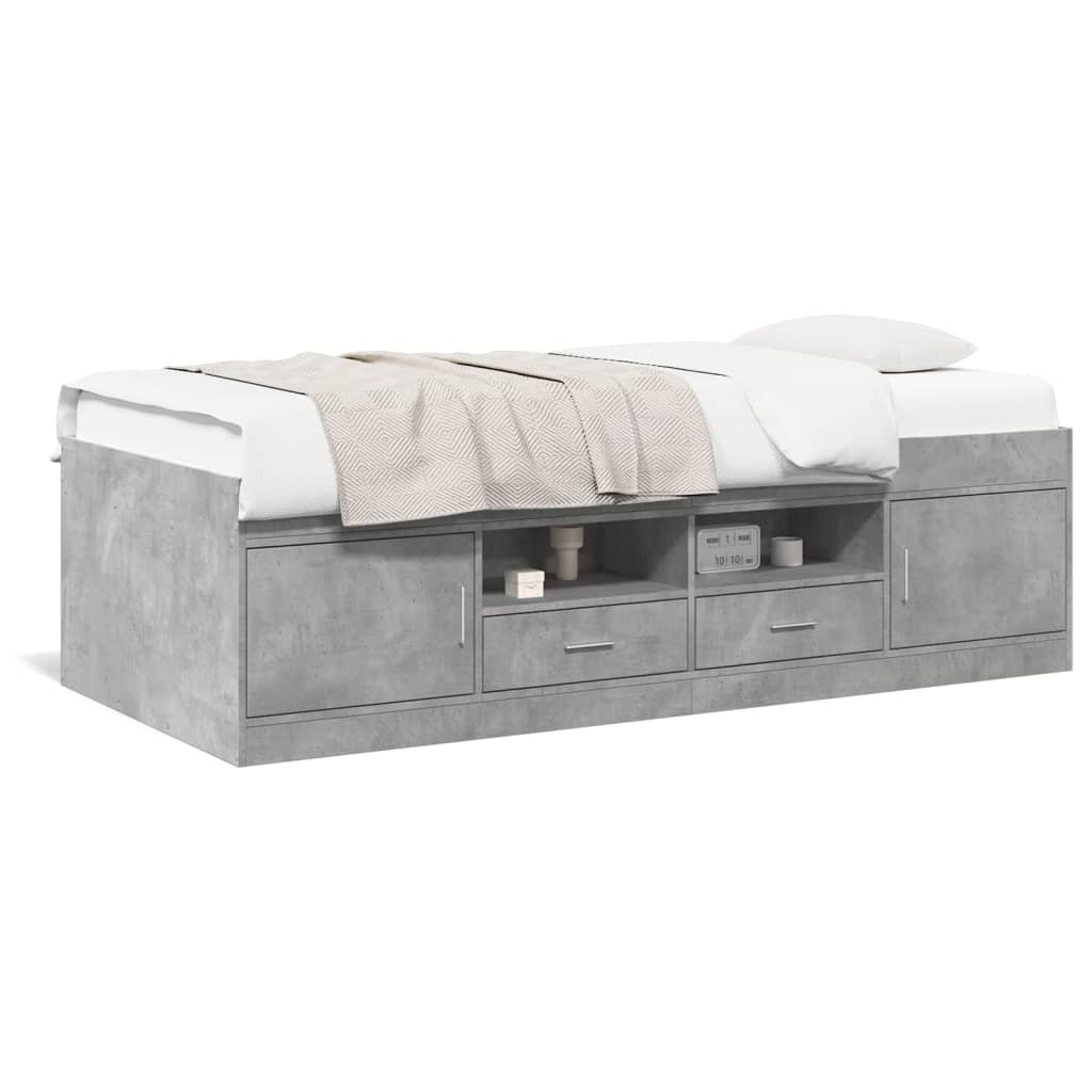 Divano Letto con Cassetti Grigio Cemento 100x200 cm Multistratocod mxl 91653