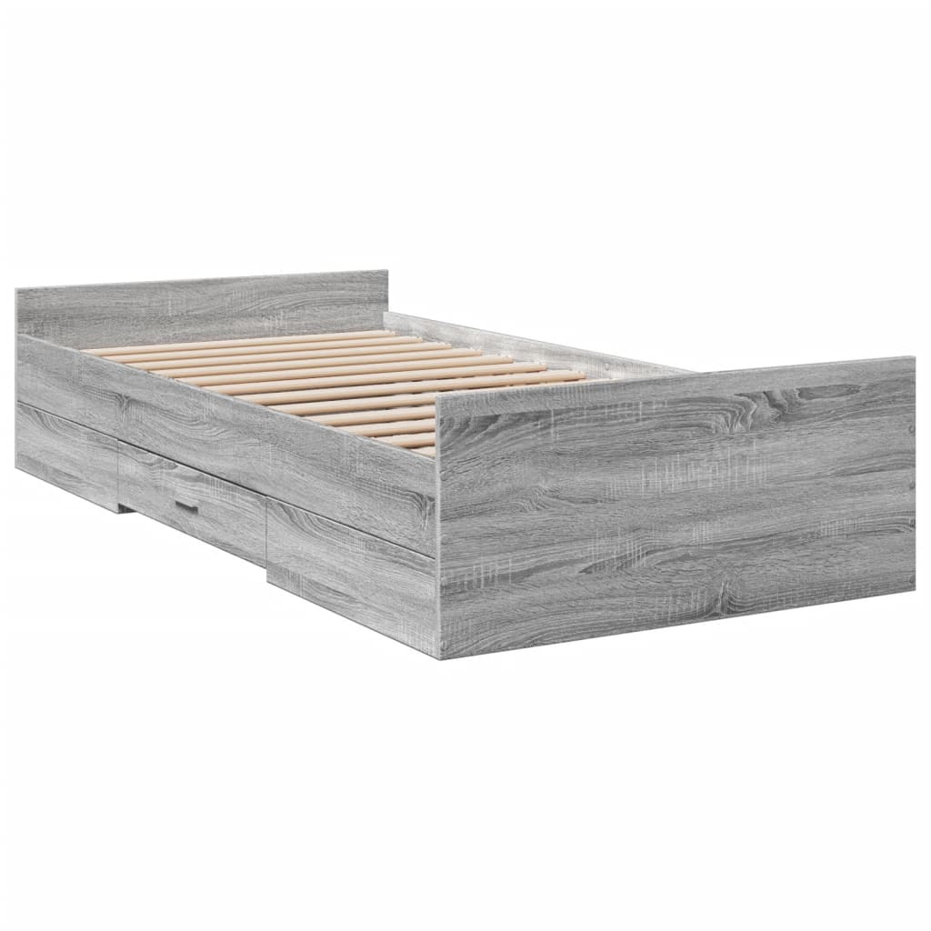 Giroletto Cassetti Grigio Sonoma 100x200 cm Legno Multistrato 3280333