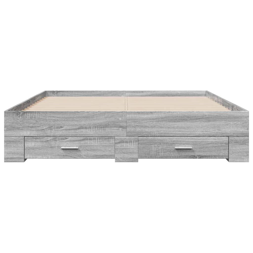 Giroletto Cassetti Grigio Sonoma 160x200 cm Legno Multistrato 3280375