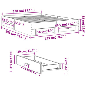 Giroletto Cassetti Grigio Cemento 150x200 cm Legno Multistrato 3280380