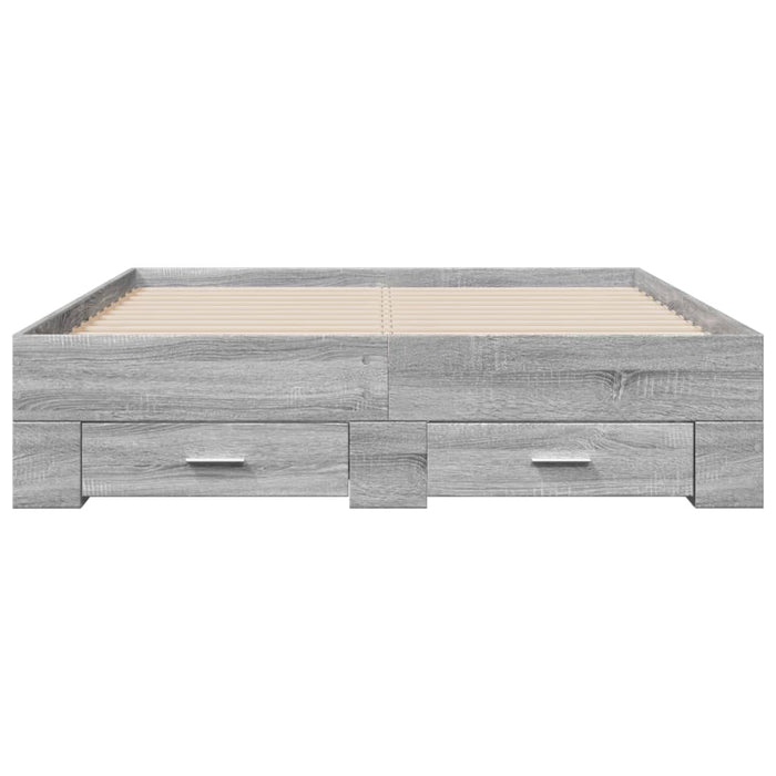 Giroletto Cassetti Grigio Sonoma 120x200 cm Legno Multistrato 3280396