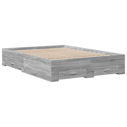 Giroletto Cassetti Grigio Sonoma 140x190 cm Legno Multistratocod mxl 91942