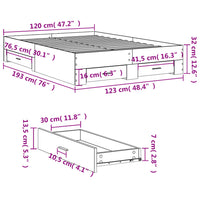 Giroletto Cassetti Rovere Sonoma 120x190 cm Legno Multistrato 3280414