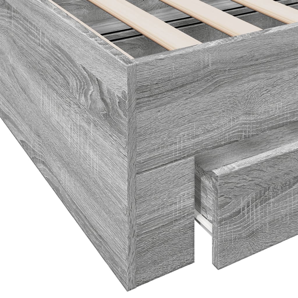 Giroletto Cassetti Grigio Sonoma 90x200 cm Legno Multistrato 3280431