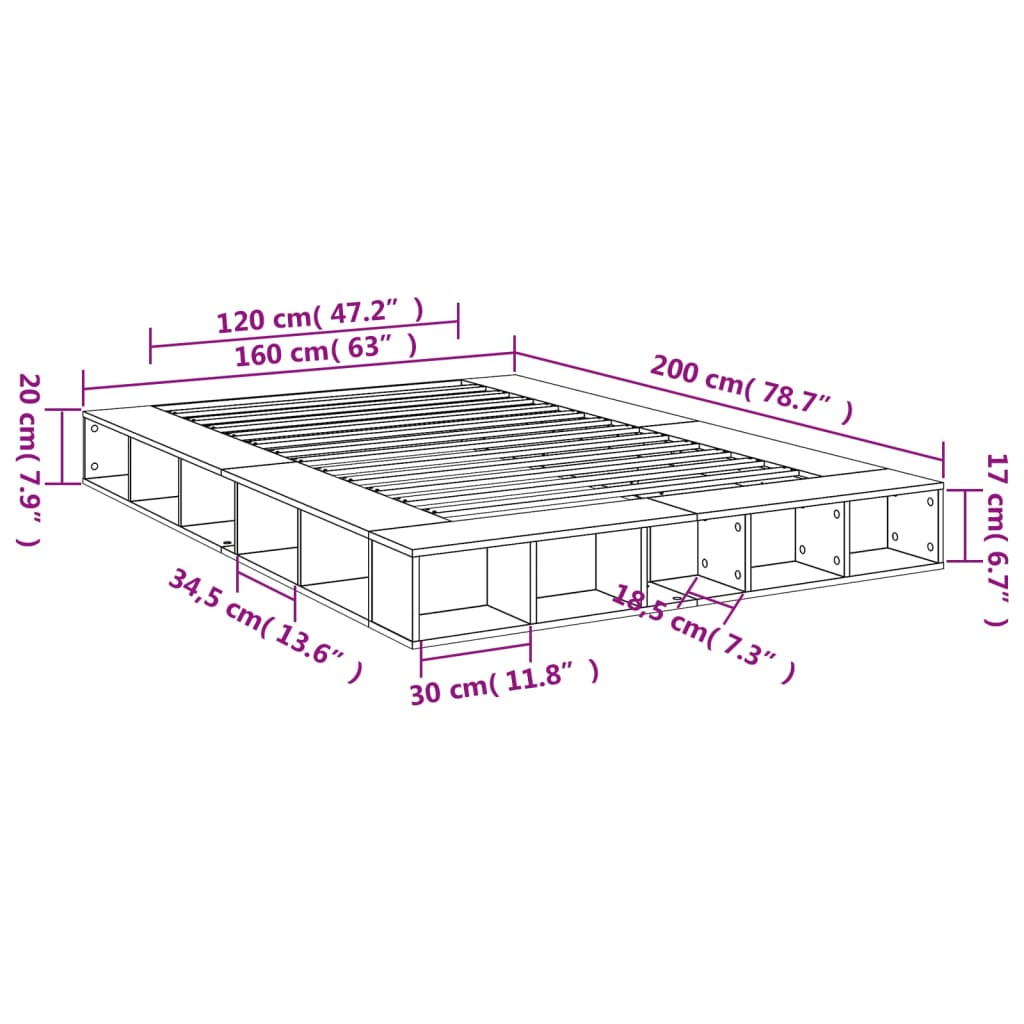 Giroletto Bianco 160x200 cm in Legno Multistrato 3280461