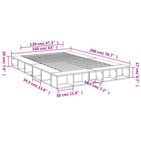 Giroletto Grigio Sonoma 160x200 cm in Legno Multistrato 3280466