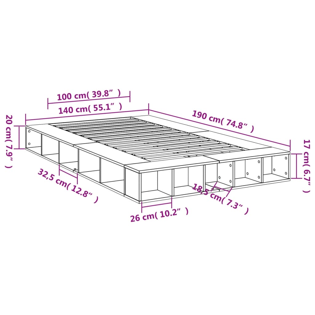 Giroletto Grigio Sonoma 140x190 cm in Legno Multistrato 3280494