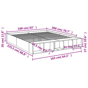 Giroletto Grigio Cemento 160x200 cm in Legno Multistrato 3280555