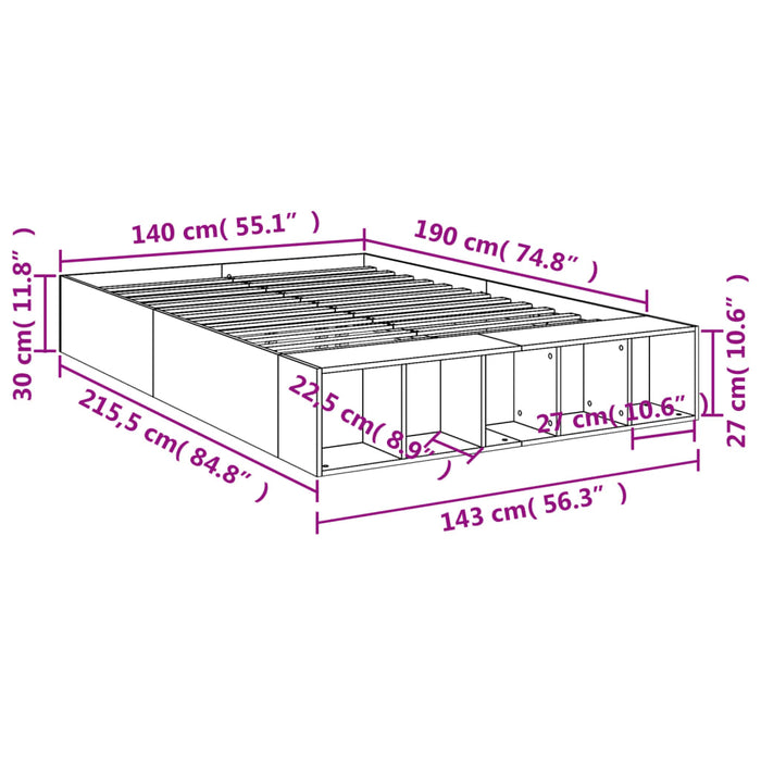 Giroletto Nero 140x190 cm in Legno Multistrato 3280581