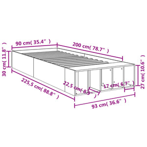 Giroletto Grigio Sonoma 90x200 cm in Legno Multistrato 3280613