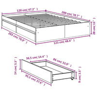 Giroletto Cassetti Grigio Cemento 120x200 cm Legno Multistrato 3280667