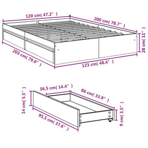 Giroletto Cassetti Grigio Cemento 120x200 cm Legno Multistrato 3280667