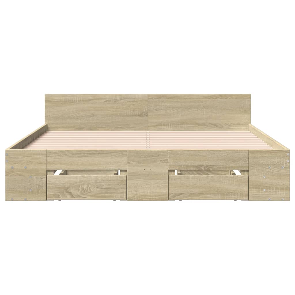 Giroletto Cassetti Rovere Sonoma 140x190 cm Legno Multistrato 3280764