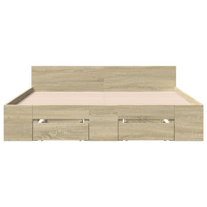 Giroletto Cassetti Rovere Sonoma 140x190 cm Legno Multistrato 3280764