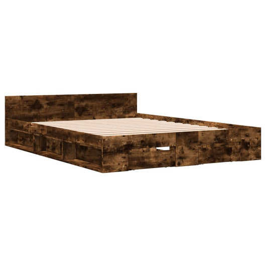 Giroletto con Cassetti Rovere Fumo 135x190 cm Legno Multistrato 3280773