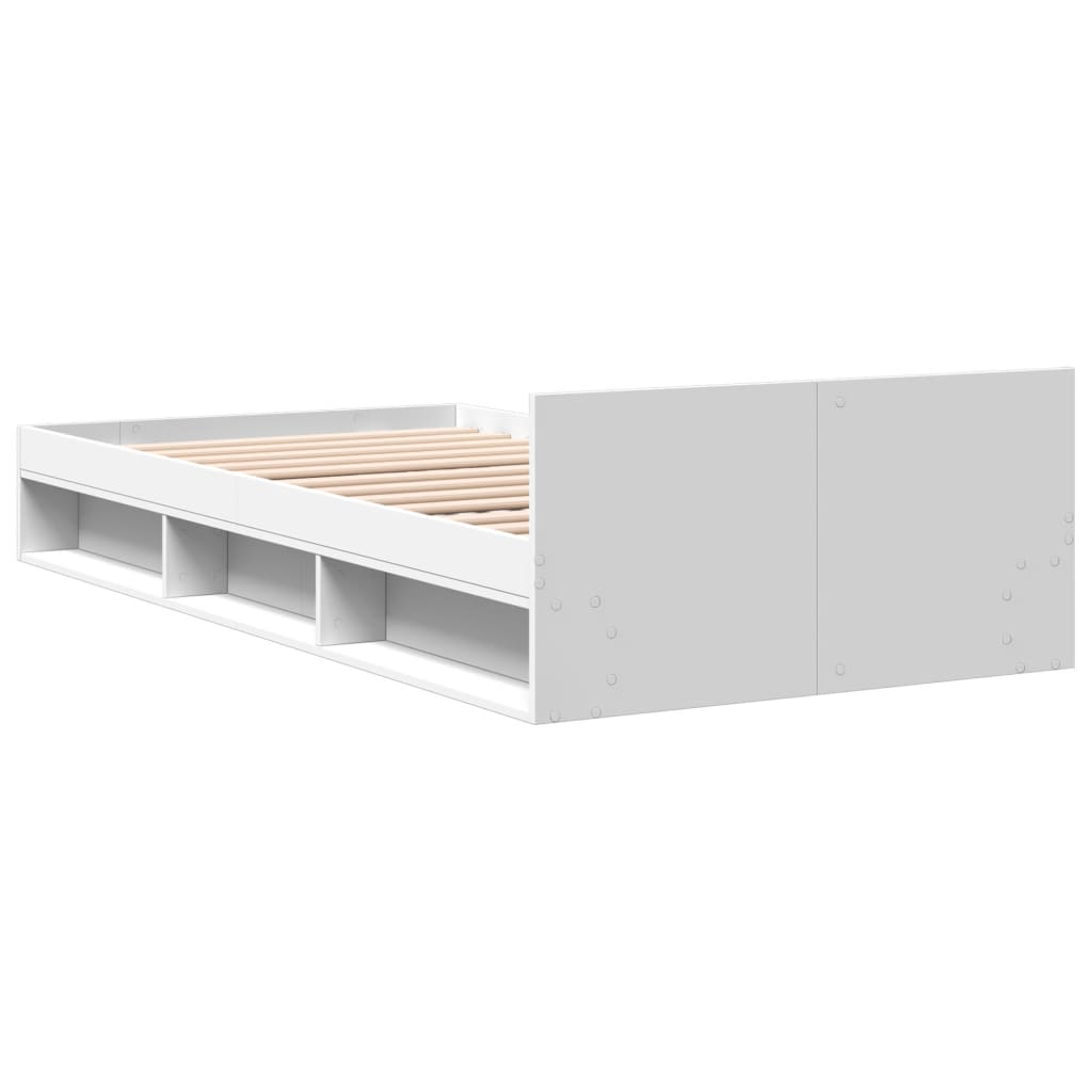 Giroletto con Cassetto Bianco 90x190 cm in Legno Multistrato 3280783