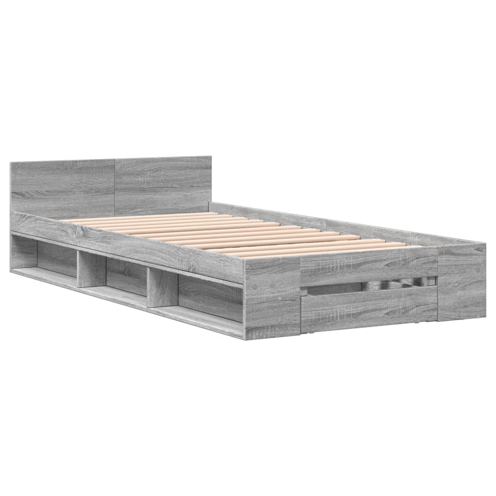 Giroletto Cassetto Grigio Sonoma 90x190 cm Legno Multistrato 3280788