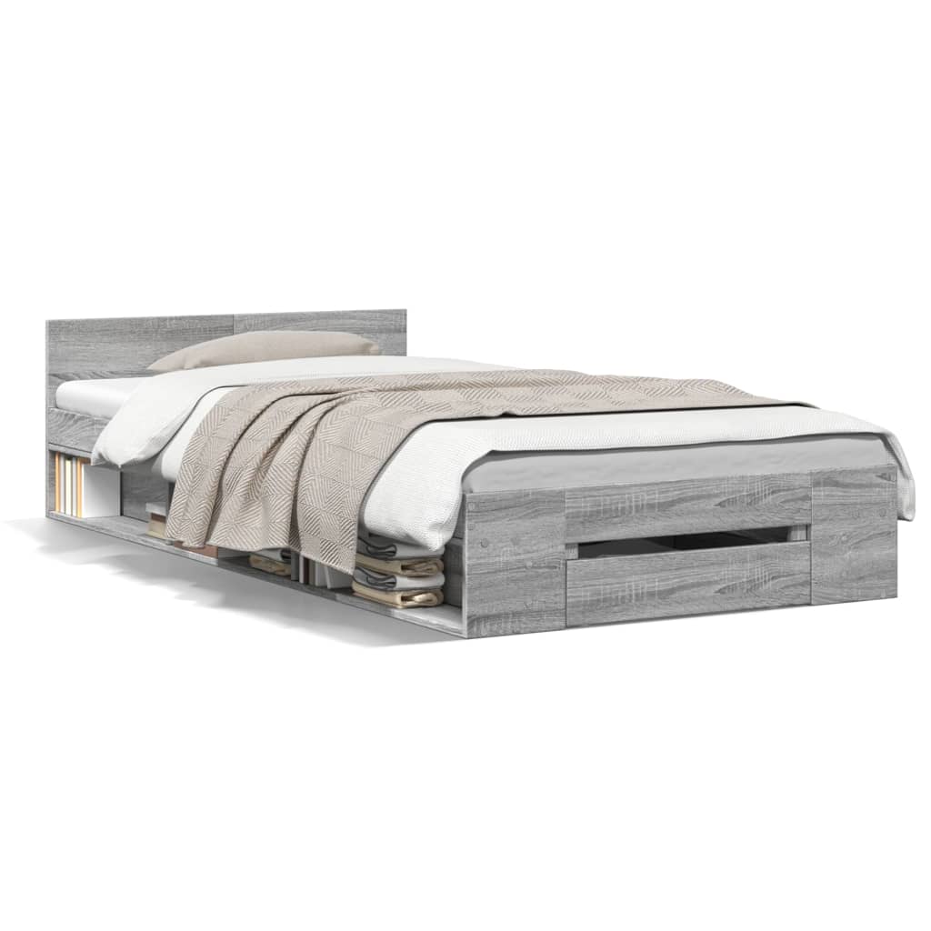 Giroletto Cassetto Grigio Sonoma 90x190 cm Legno Multistrato 3280788