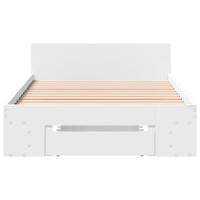 Giroletto con Cassetto Bianco 90x200 cm in Legno Multistrato 3280797