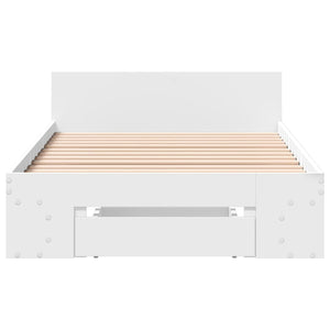 Giroletto con Cassetto Bianco 90x200 cm in Legno Multistrato 3280797