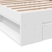 Giroletto con Cassetto Bianco 90x200 cm in Legno Multistrato 3280797