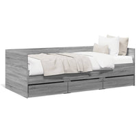 Divano Letto con Cassetti Grigio Sonoma 90x190 cm Multistrato 3280830