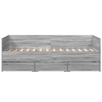 Divano Letto con Cassetti Grigio Sonoma 90x190 cm Multistrato 3280830