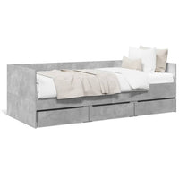 Divano Letto con Cassetti Grigio Cemento 75x190 cm Multistrato 3280835